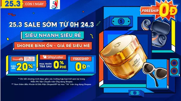 Shopee 25.3: Cuối Tháng Lương Về – Săn Voucher 50%