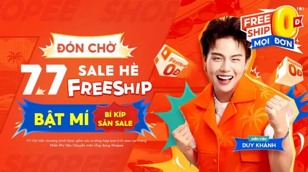 Shopee 7/7 - FreeShip 0Đ mọi đơn, Săn Voucher Khủng tới 2 triệu