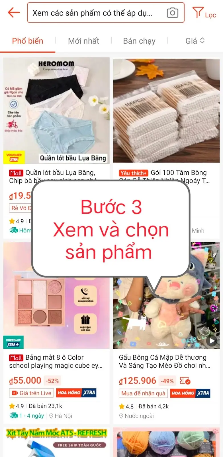 buoc-3-cach-xem-cac-san-pham-sale-theo-ma-giam-gia-tren-shopee