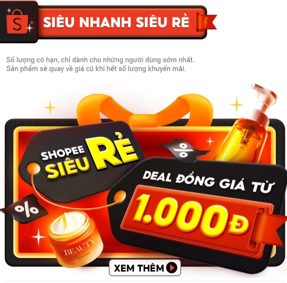Shopee săn rẻ - DEAL ĐỒNG GIÁ 1K 
