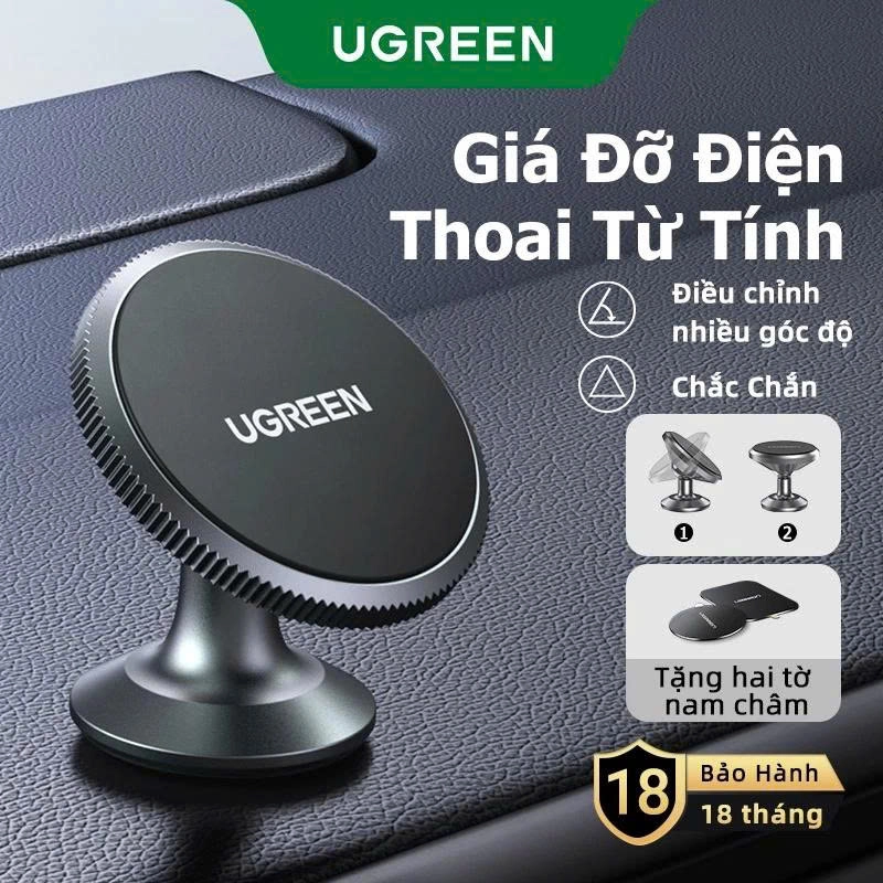 Giá đỡ điện thoại từ tính trên xe UGREEN có nam châm xoay 360°