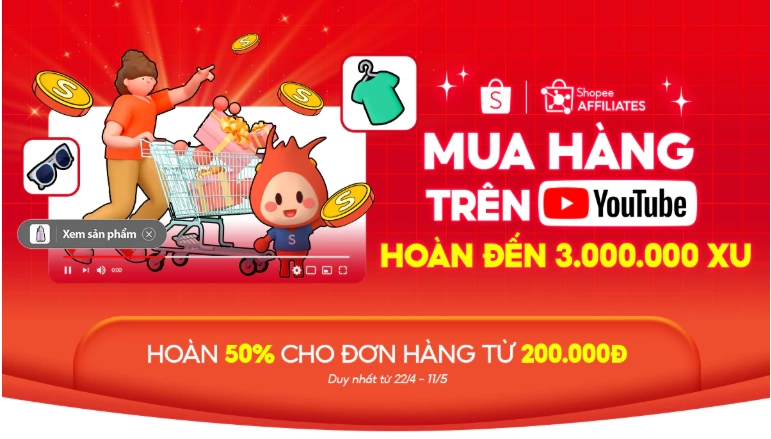 Hướng dẫn A-Z cách mua hàng trên Youtube để được hoàn 3 triệu xu