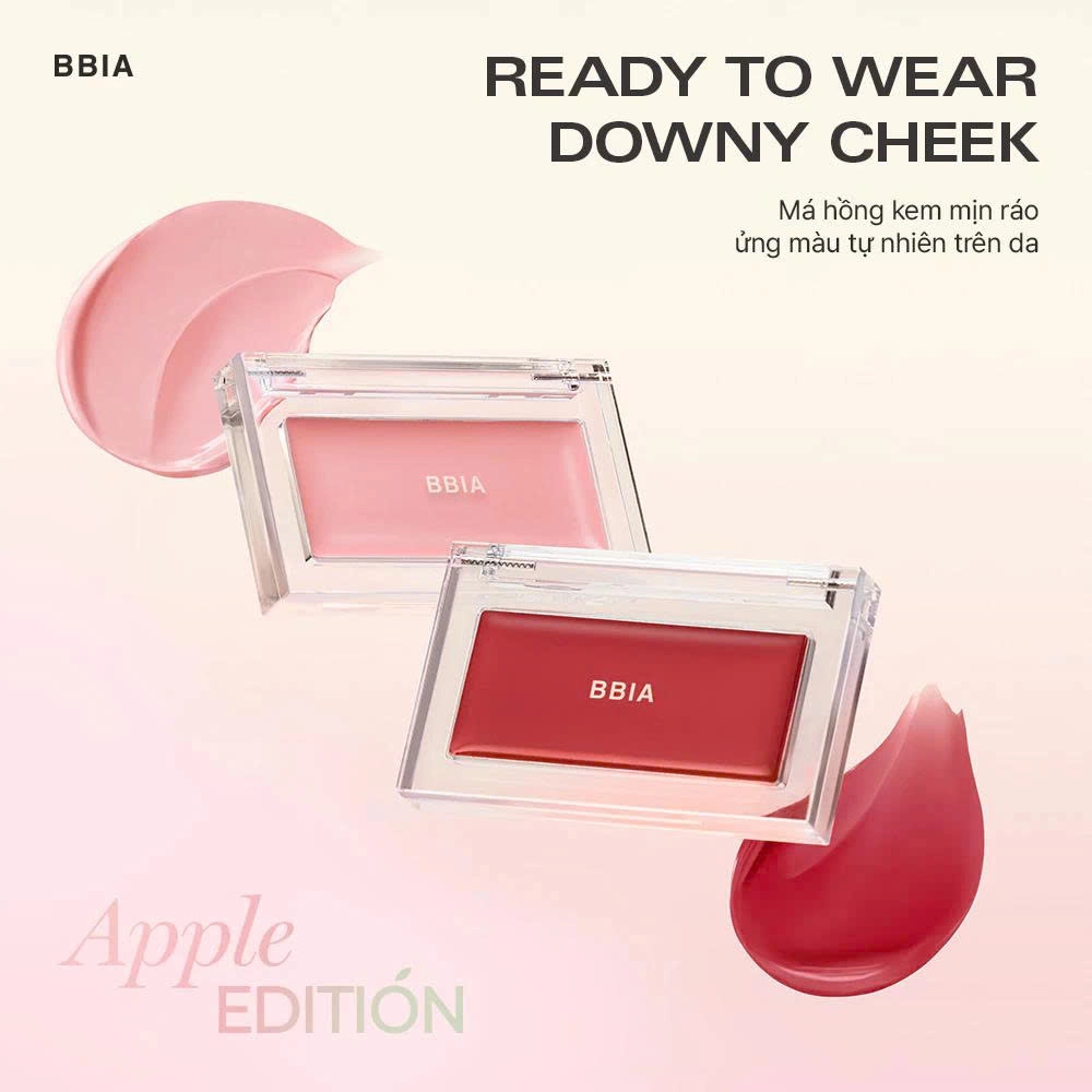 Má hồng kem mỏng nhẹ, bền màu BBIA Ready To Wear Downy Cheek
