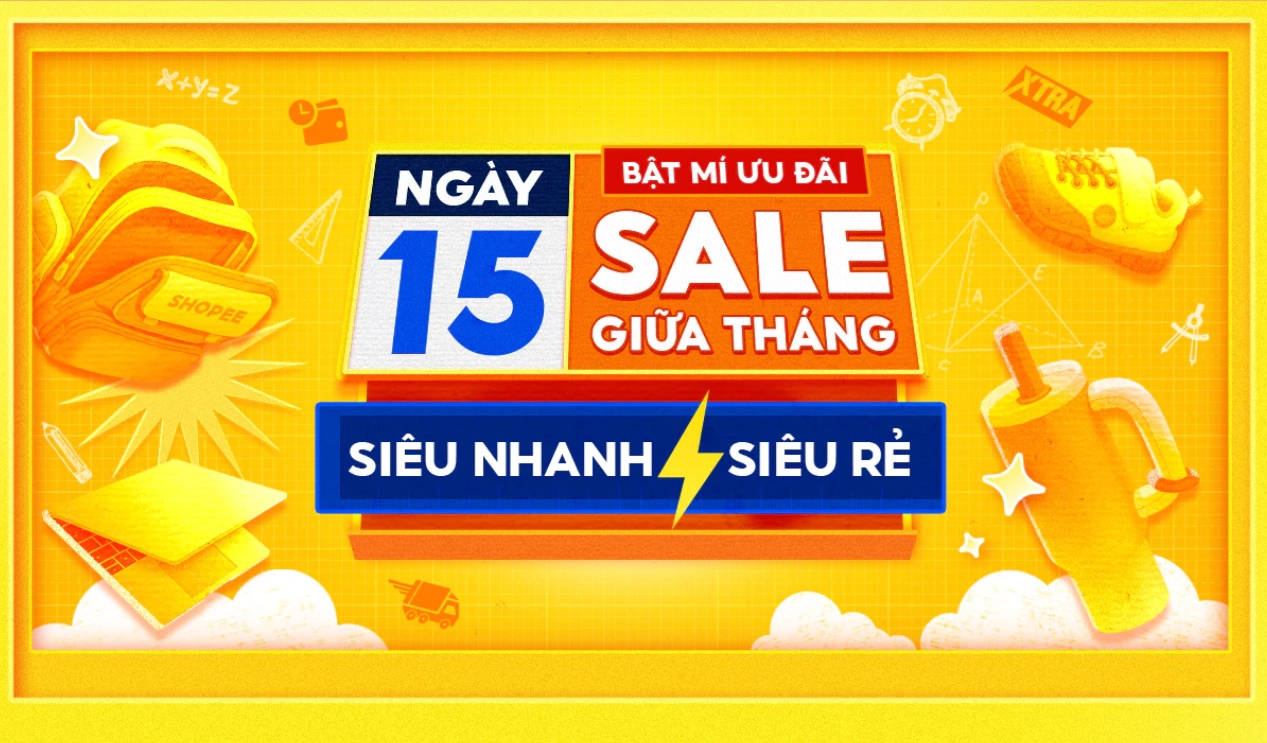 SHOPEE 15/9: SĂN SALE GIỮA THÁNG, SĂN SIÊU NHANH - GIÁ SIÊU RẺ.