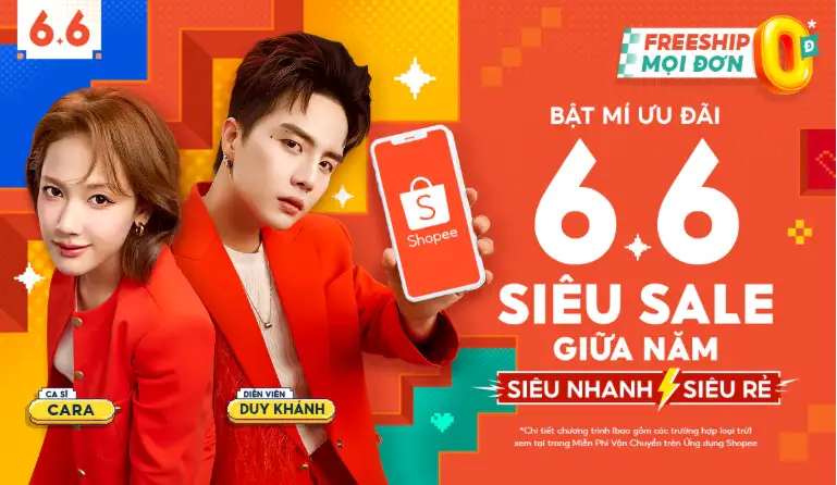 Shopee 6/6 Sale Siêu Khủng giữa năm: Giựt ngay Iphone 16, Voucher Youtube 20%