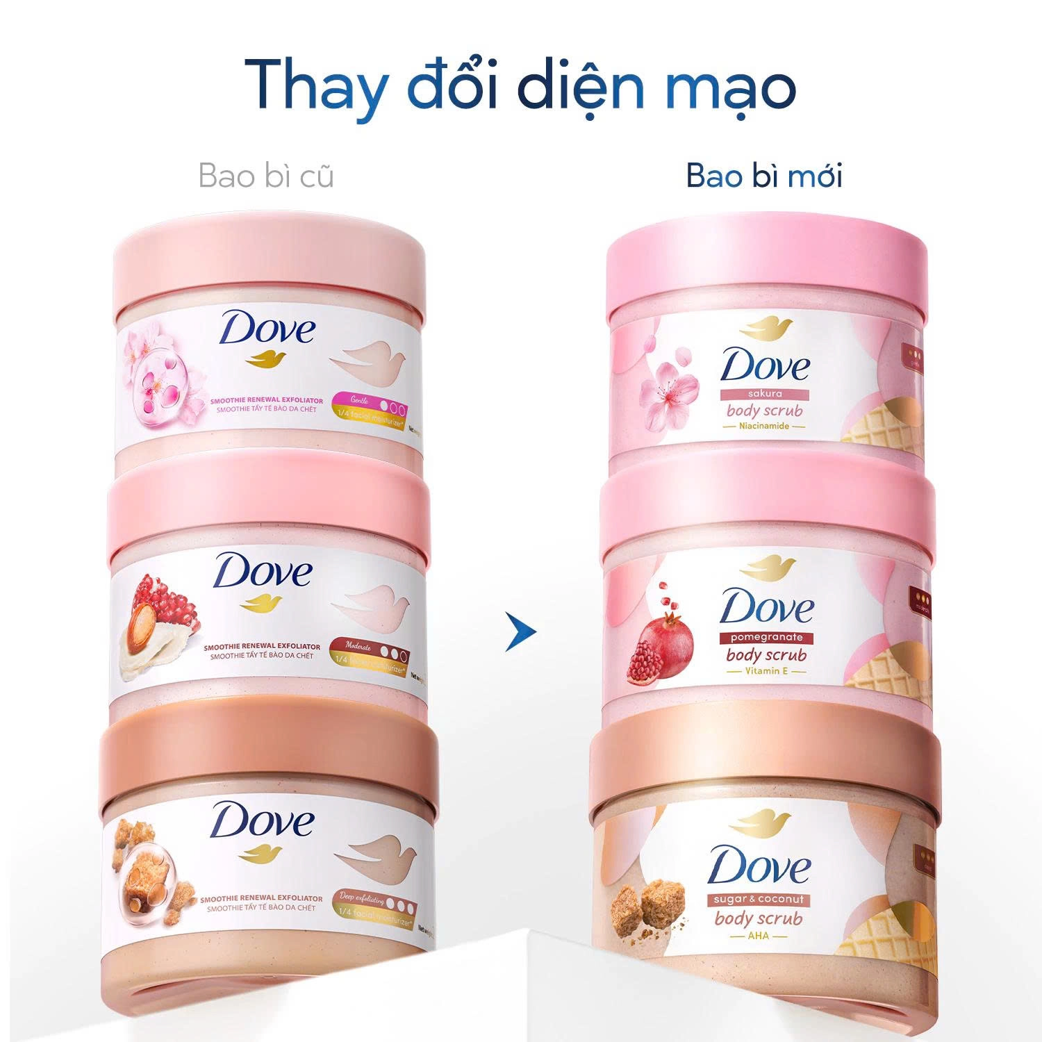 Smoothie Tẩy Tế Bào Chết Body Dove Chăm Da Sáng Mịn 298g/280g