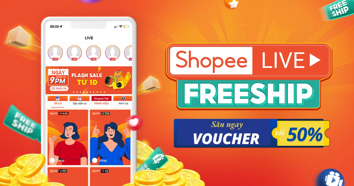 "Tất tần tật" về mã giảm giá Shopee Live, cơ hội săn Voucher 50% chỉ có trên Shopee Live